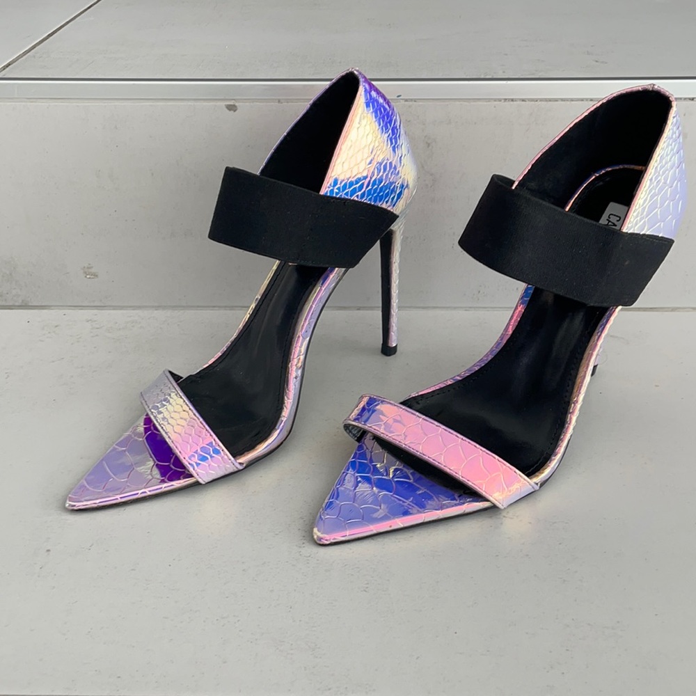 Cape Robbin holographic stilettos